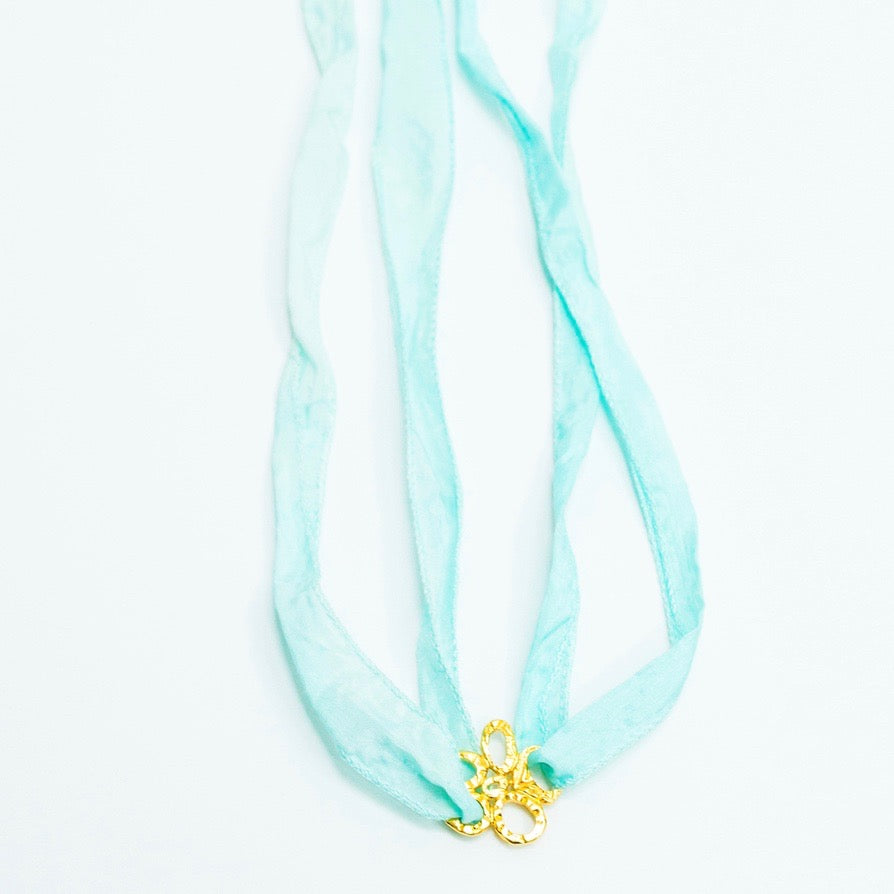 Aqua Silk Bracelet or Necklace